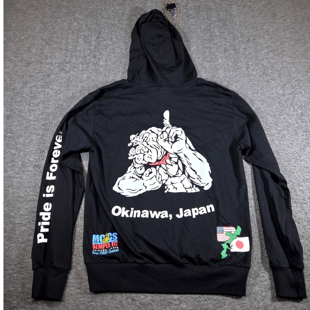 Military Okinawa Japan Gym Shirt Marines Men Small Hoodie Streetwear Muscles Fit